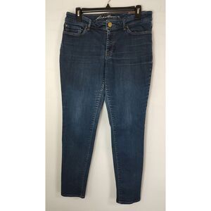 Eddie Bauer Jeans Womens 8 Blue Low Rise Boyfriend Slim Leg Dark Wash Denim
